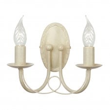 Gothic Double Candle Wall Light in Ivory and Gold