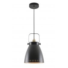 Large Retro Ceiling Pendant Matt Black