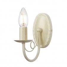 Single Gothic Style Candle Wall Light Ivory/Gold