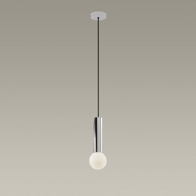 MIST Bathroom Ceiling Pendant in Chrome with Opal Shade