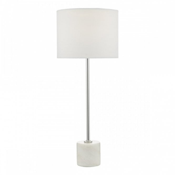 MISU Table Lamp White & Grey Marble With Shade