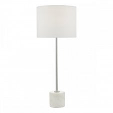 Table Lamp White & Grey Marble With Shade