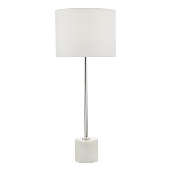 MISU table lamp white marbled stone with polished chrome