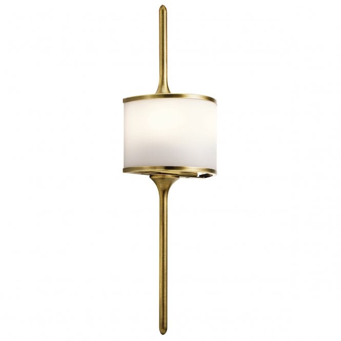 MONA modern bathroom wall light in natural brass (small)