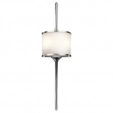 modern polished chrome bathroom wall light with opal glass