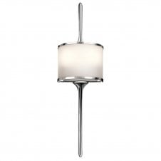 modern polished chrome bathroom wall light with opal glass