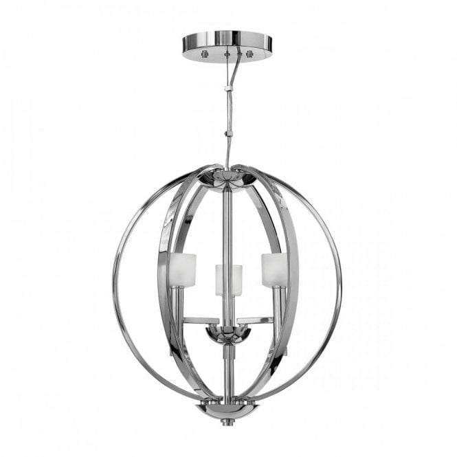 MONDO 3 Light Globe Chandelier Polished Chrome