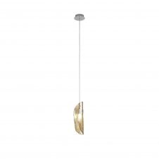MONOSWATHE Single Ceiling Pendant in Polished Chrome with Amber Glass