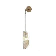MONOSWATHE Wall Light Pendant in Polished Brass with Textured Cognac Glass
