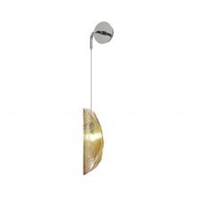MONOSWATHE Wall Light Pendant in Polished Chrome with Textured Amber Glass