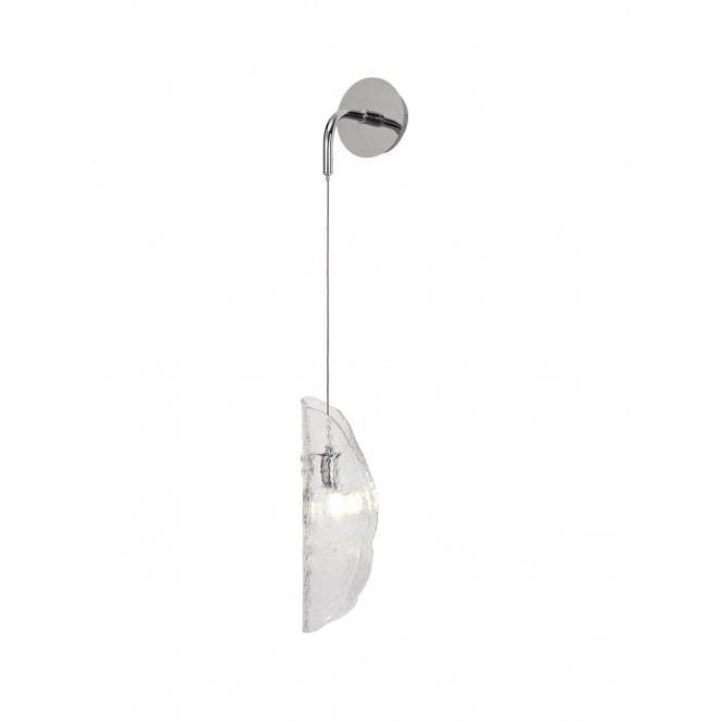 MONOSWATHE Wall Light Pendant in Polished Chrome with Textured Crystal Glass