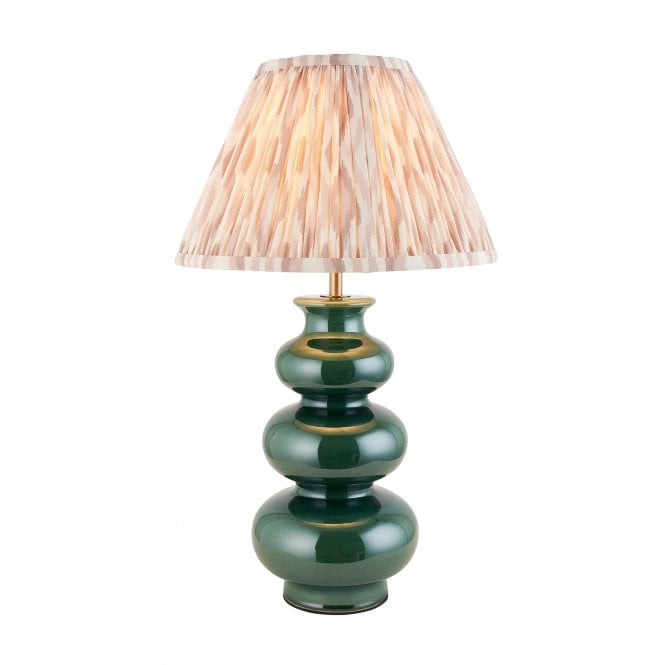 Monroe Ceramic Table Lamp with Ikat Shade in Neutral
