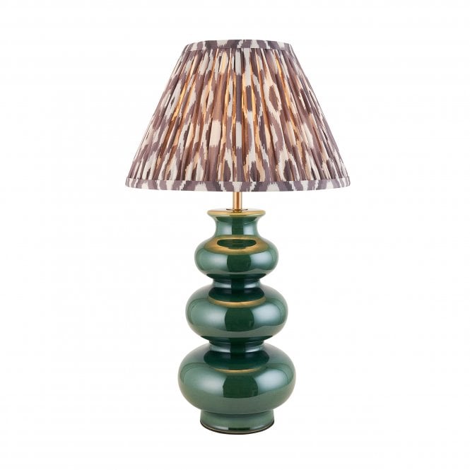 Monroe Ceramic Table Lamp with Ikat Shade in Pearl Grey