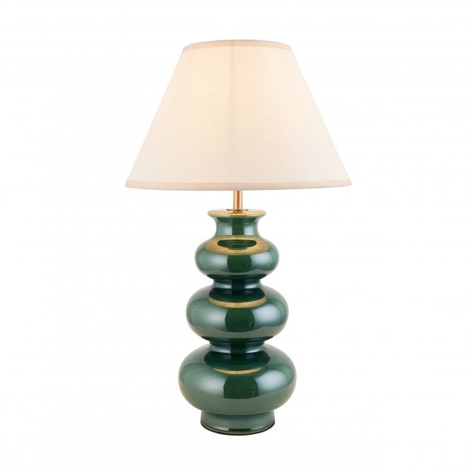 Monroe Ceramic Table Lamp with Ivy Shade in Vintage White