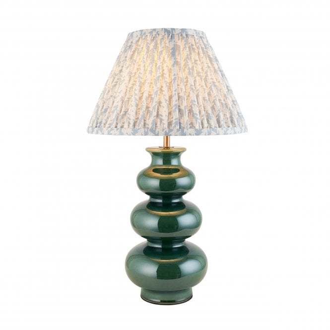 Monroe Ceramic Table Lamp with Leaf Shade in Blue