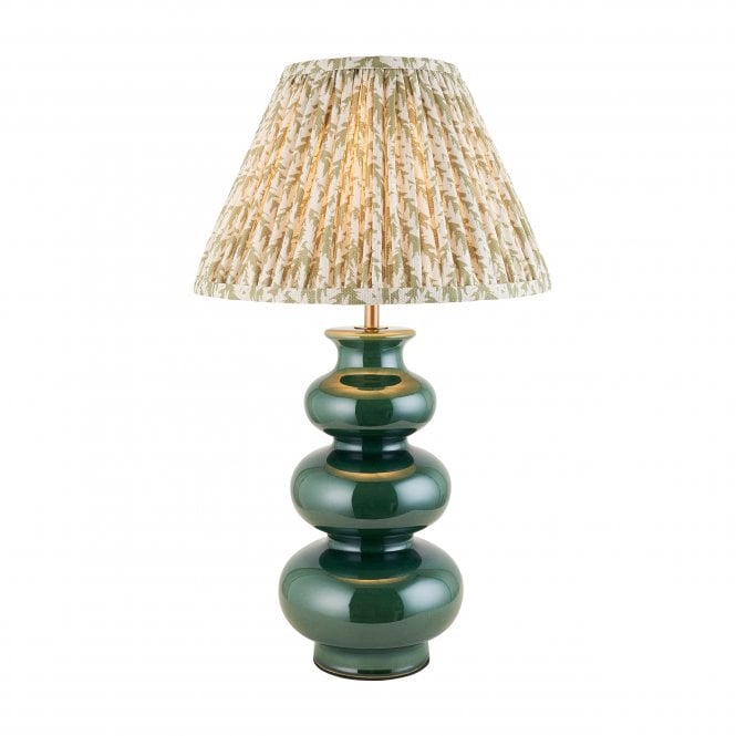 Monroe Ceramic Table Lamp with Leaf Shade in Green
