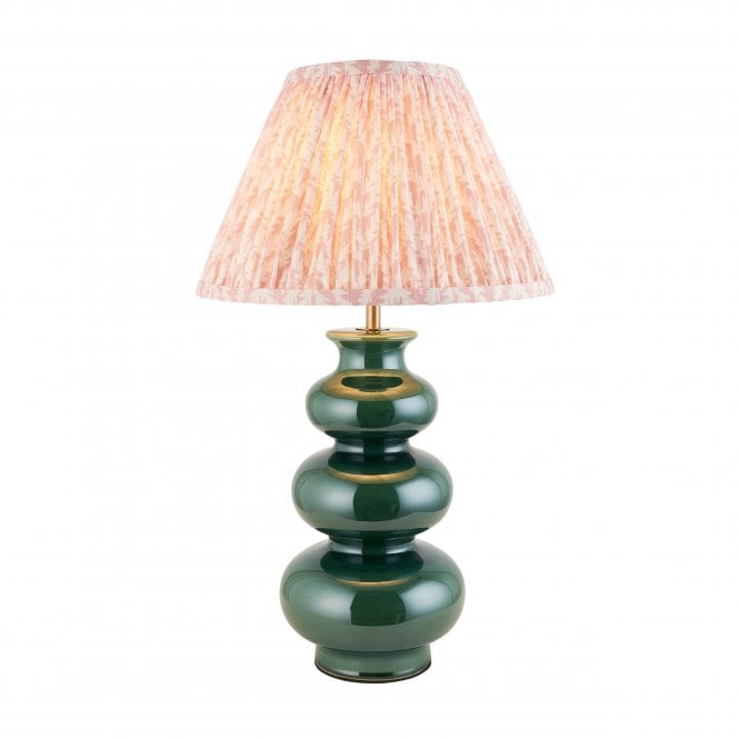 Monroe Ceramic Table Lamp with Leaf Shade in Peach