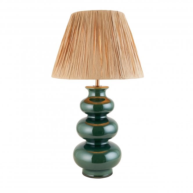 Monroe Ceramic Table Lamp with Raffia Shade