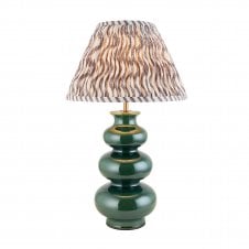 Monroe Ceramic Table Lamp with Ripple Shade in Pearl Grey