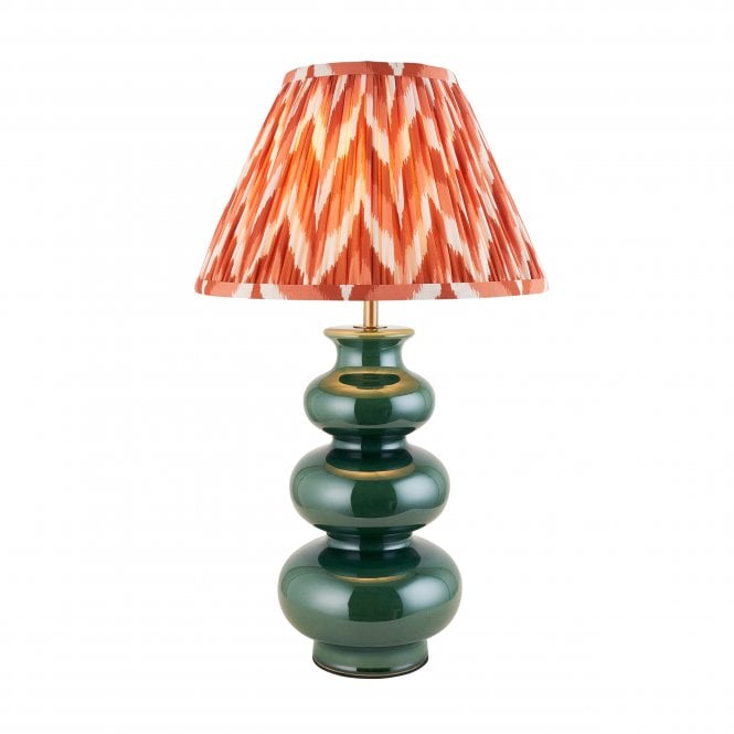 Monroe Ceramic Table Lamp with Zigzag Shade in Apricot