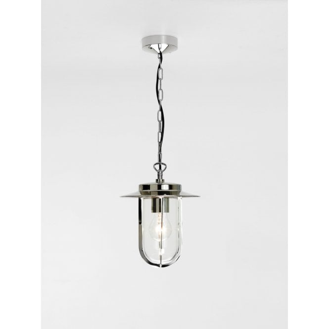 MONTPARNASSE exterior pendant in polished nickel with clear glass