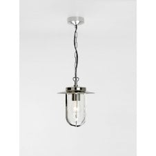 MONTPARNASSE exterior pendant in polished nickel with clear glass