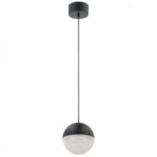MOONLIT LED Mini Pendant in Black with Crushed Cubic Zirconia Chips