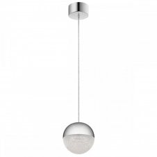 MOONLIT LED Mini Pendant in Chrome with Crushed Cubic Zirconia Chips