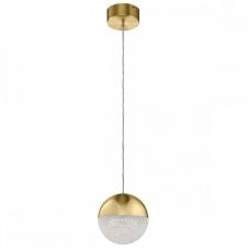 MOONLIT LED Mini Pendant in Gold with Crushed Cubic Zirconia Chips