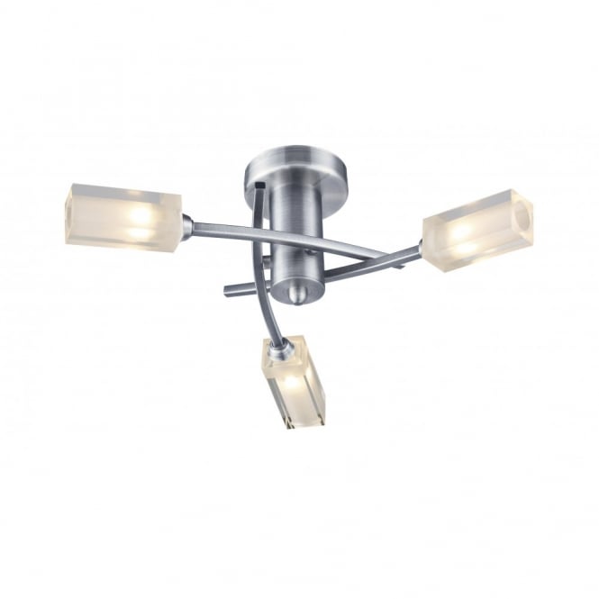 Morgan 3 Light Semi-Flush in Satin Chrome