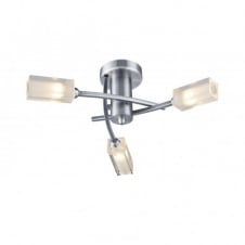 Compact Halogen Low Ceiling Light in Satin Chrome
