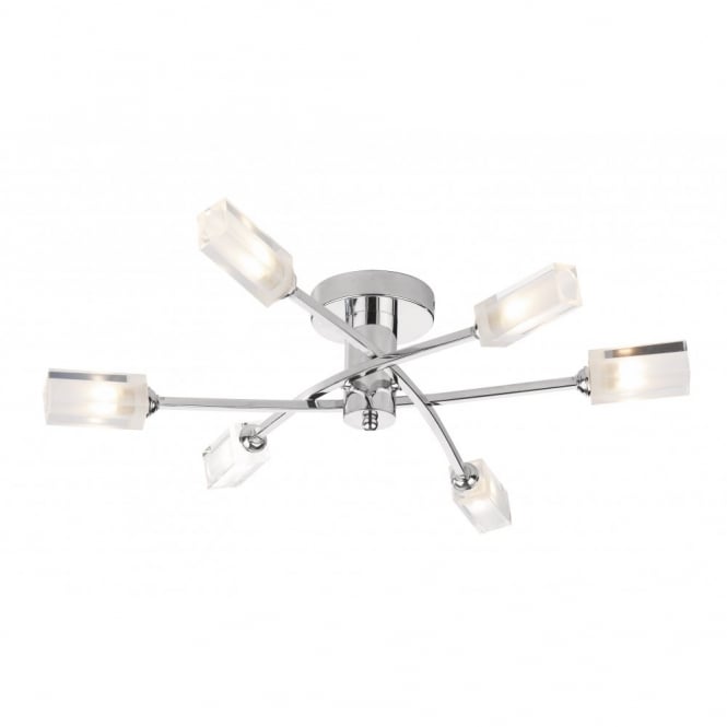 Morgan 6 Light Semi-Flush in Polished Chrome