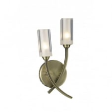 antique brass double wall light