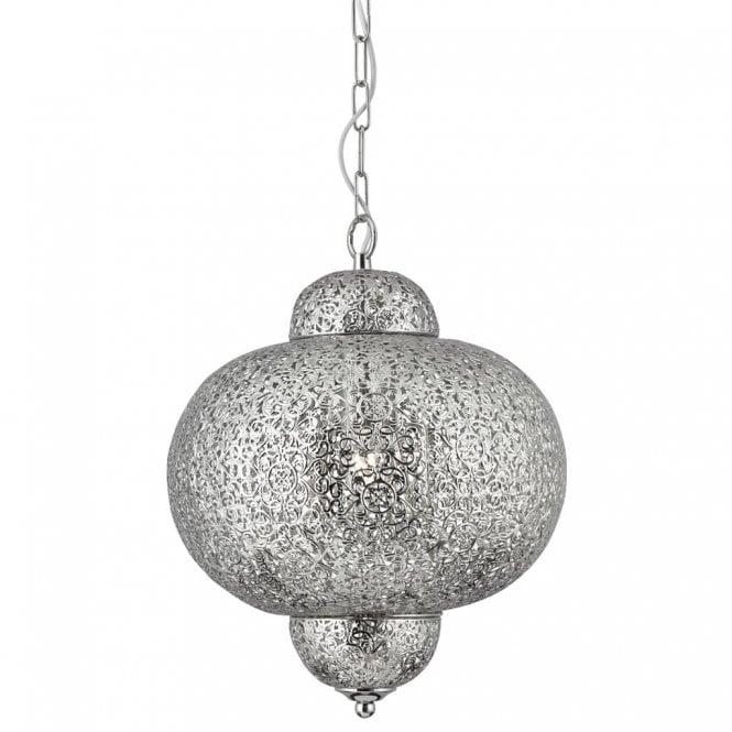 MOROCCAN detail decorative shiny nickel ceiling pendant light