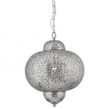 MOROCCAN detail decorative shiny nickel ceiling pendant light