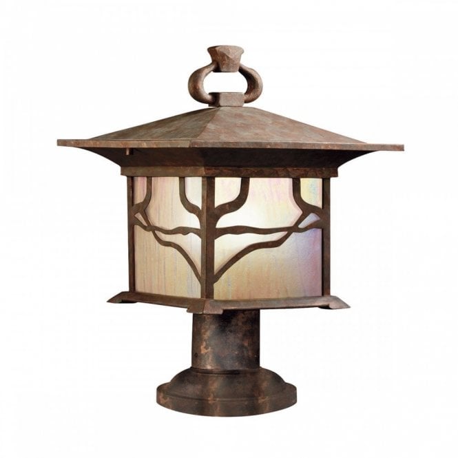 MORRIS Pedestal Lantern in Distressed Copper | Exterior light IP44