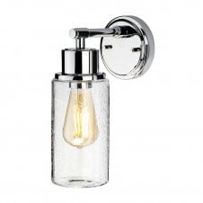 MORVAH polished chrome and bubble glass bathroom wall light