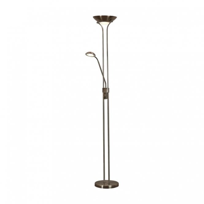 MOTHER & CHILD LED Floor Lamp in Antique Brass, Dual Dimmer Switch