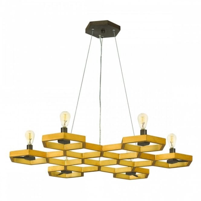 MOXIE 6 light geometric chandelier in sunset gold finish