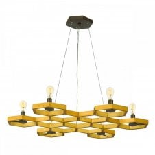 MOXIE 6 light geometric chandelier in sunset gold finish