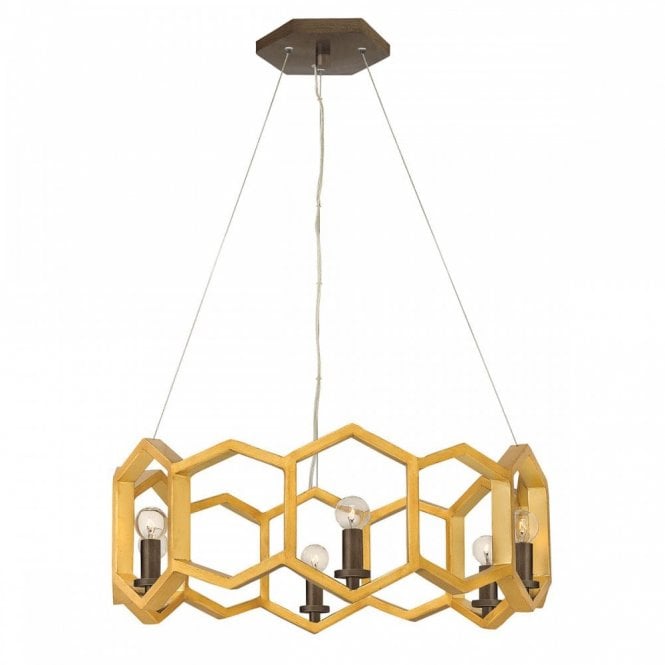 MOXIE 6 light pendant chandelier in sunset gold