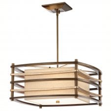 contemporary geometric bronze ceiling pendant with inner shade