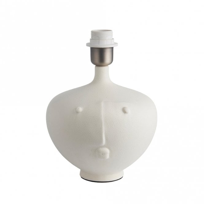 MRS MOAI Table Lamp in White Ceramic with Brushed Chrome