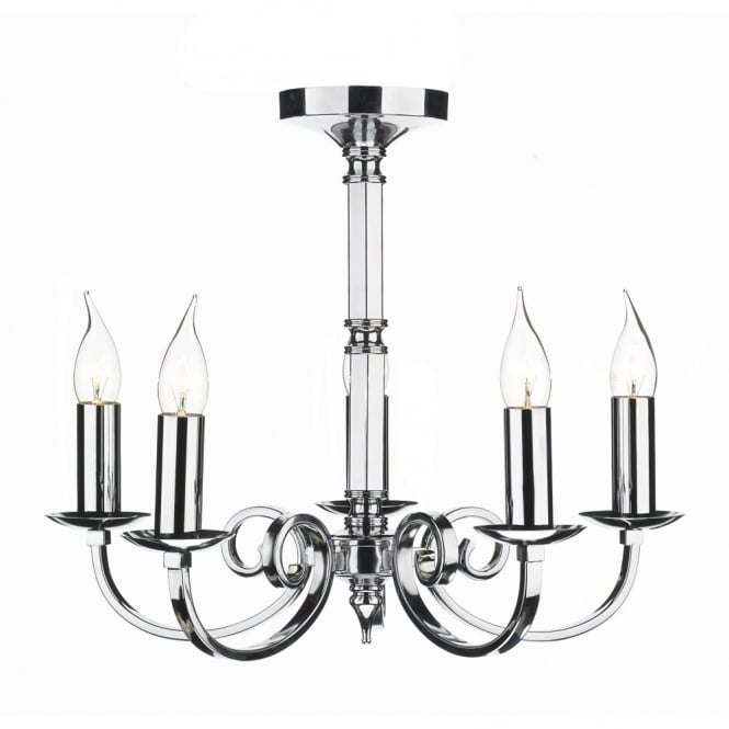 MURRAY 5 light polished chrome ceiling light/pendant