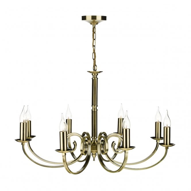 MURRAY 8 light antique brass ceiling light/pendant
