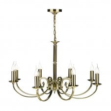 Traditional Antique Brass 8 Light Ceiling Light & Pendant