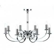 Modern Polished Chrome 8 Light Ceiling Light & Pendant. Dual Mounted