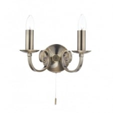 antique brass double wall light