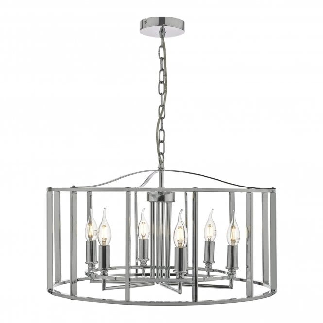MYKA 6 light polished chrome ceiling pendant light