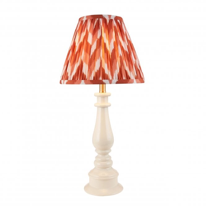Myrtle Table Lamp in Almond White with Apricot Zigzag Shade